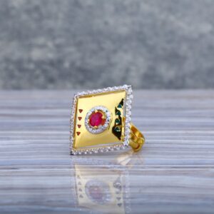 Ladies Cz Diamond Gold 916 Ring-LLR18