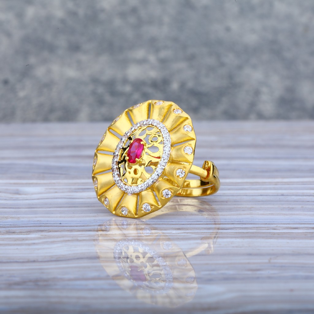 Ladies Cz Gold Designer 916 Ring-LLR13