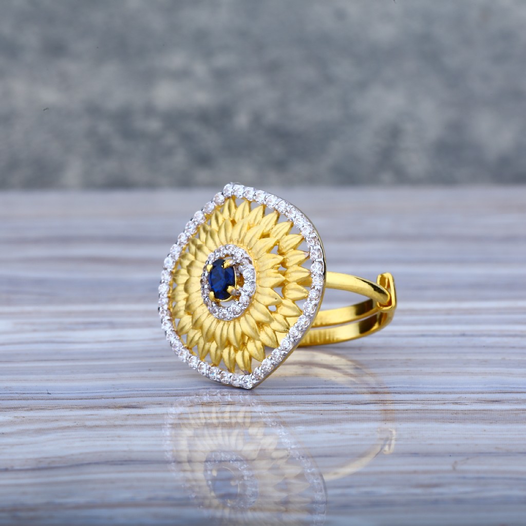 Ladies 22K Cz Gold Ring-LLR11