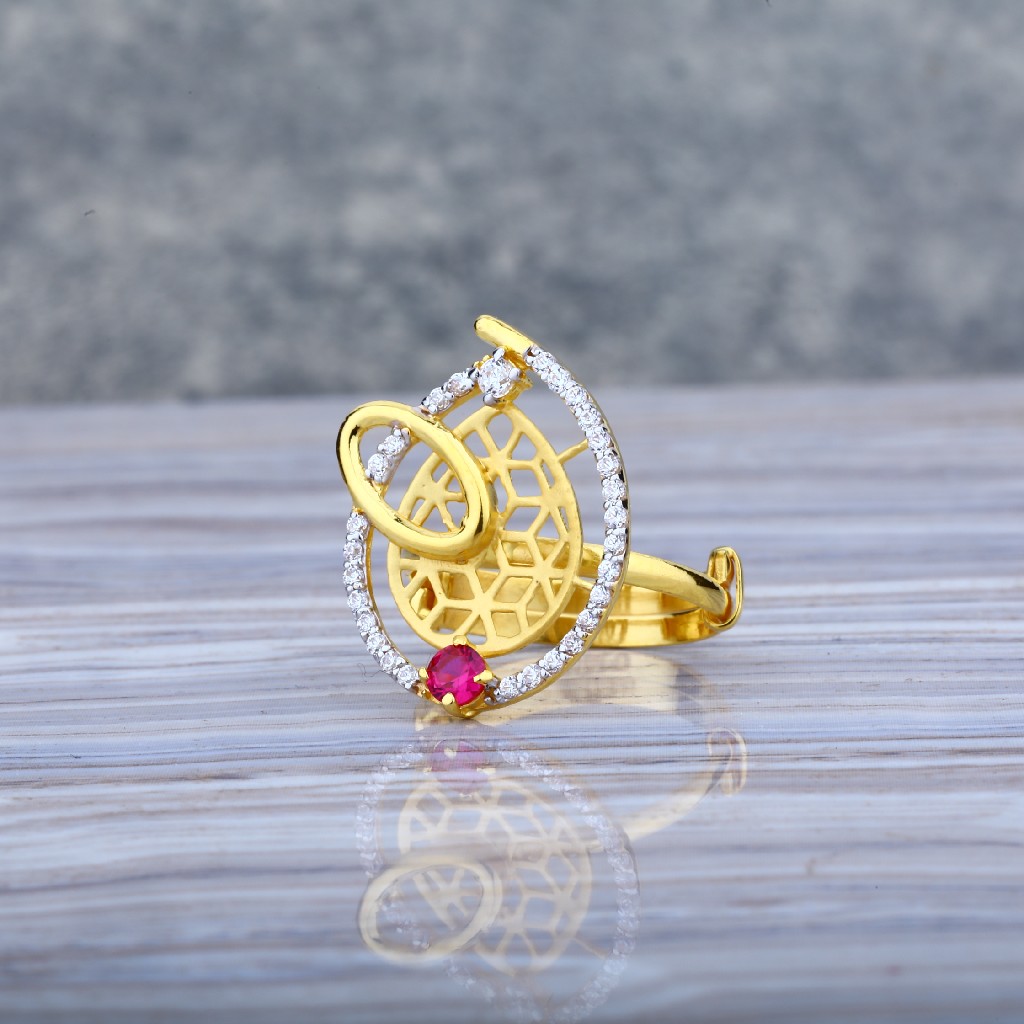 Ladies Cz Gold Ring-LLR08
