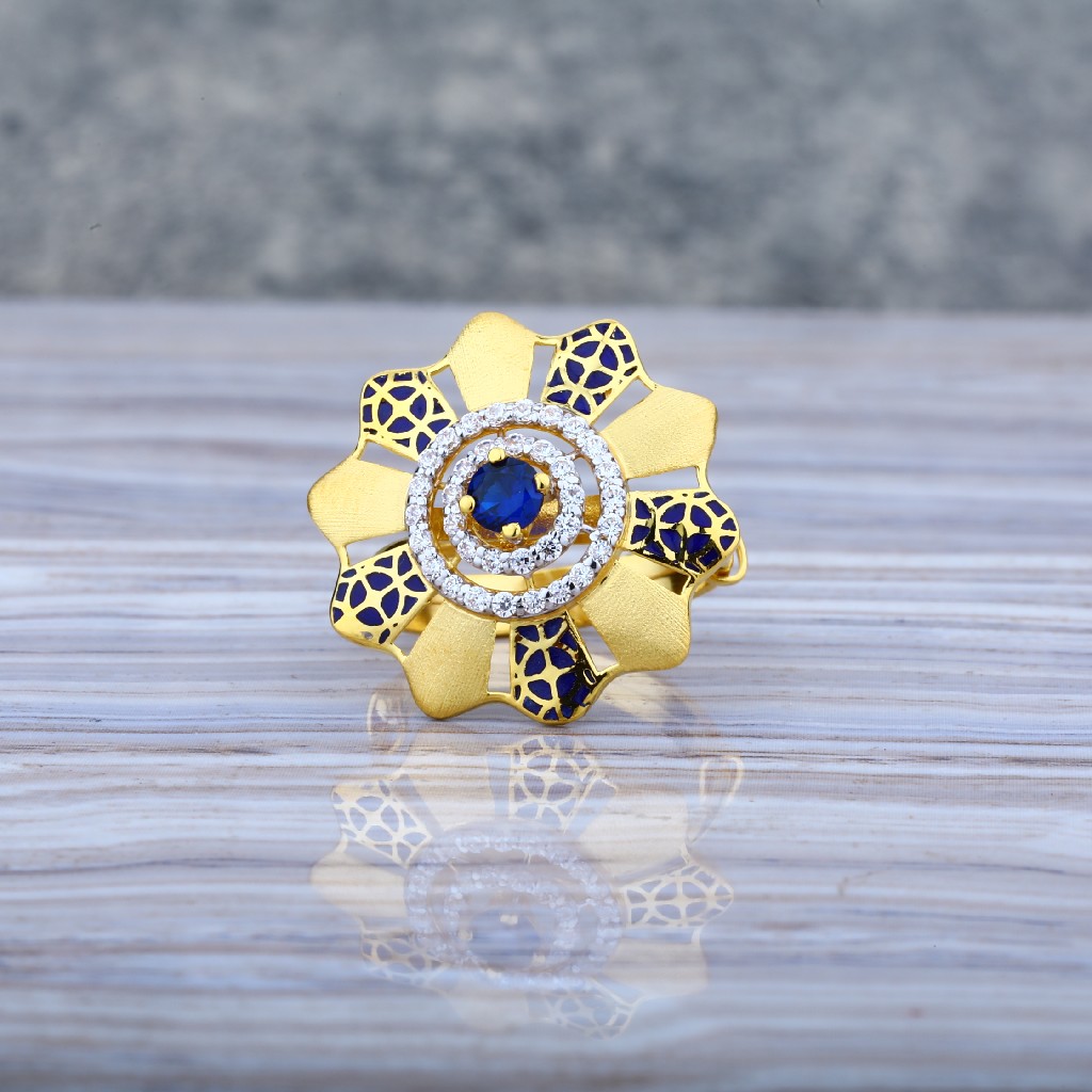 916 Ladies Gold Cz Ring-LLR05 - Image 2