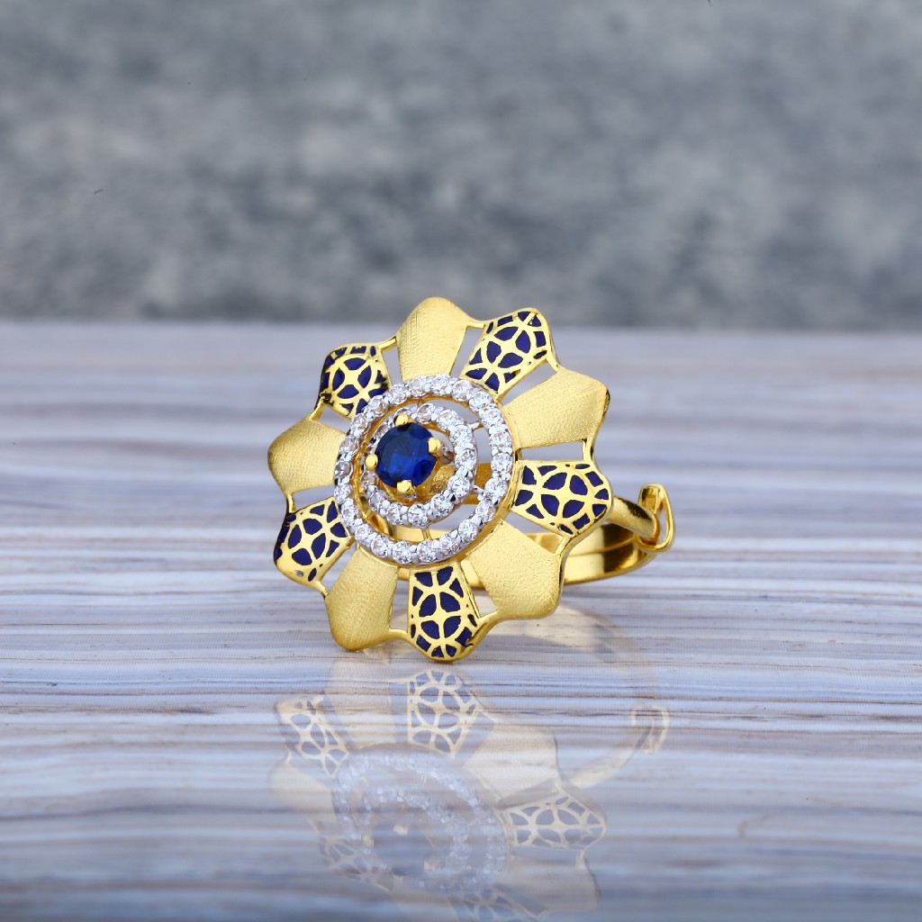 916 Ladies Gold Cz Ring-LLR05