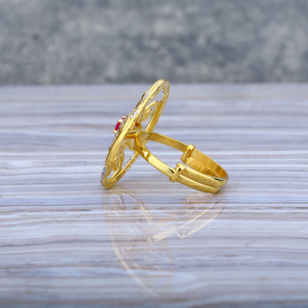 Ladies 916 Long Gold Ring-LLR04 - Image 3