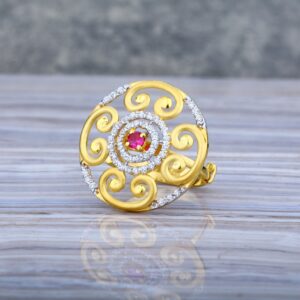 Ladies 916 Long Gold Ring-LLR04