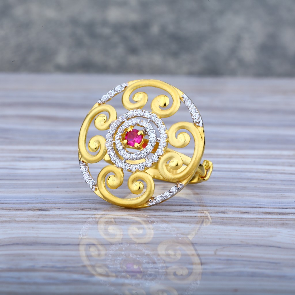 Ladies 916 Long Gold Ring-LLR04