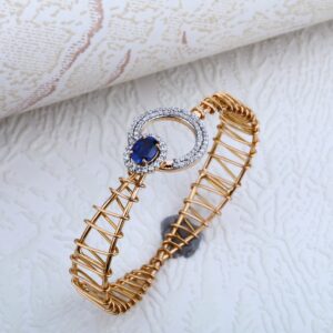 Ladies Rose Gold Diamond Kada-RLKB66