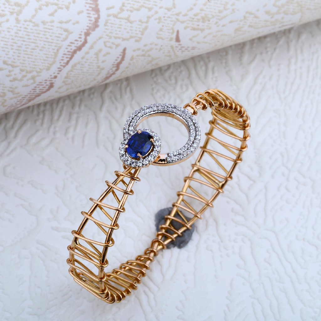 Ladies Rose Gold Diamond Kada-RLKB66