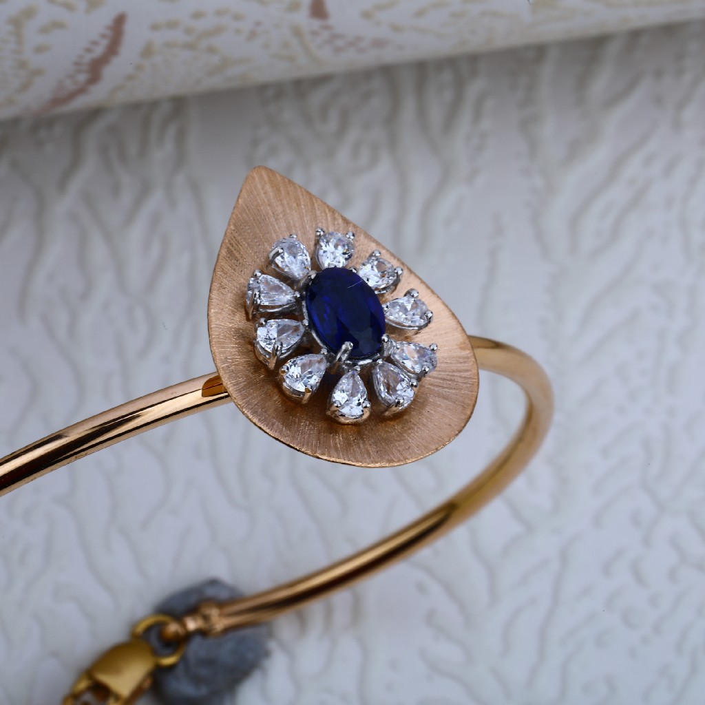 Ladies Rose Gold Cz Kada-RLKB62 - Image 2