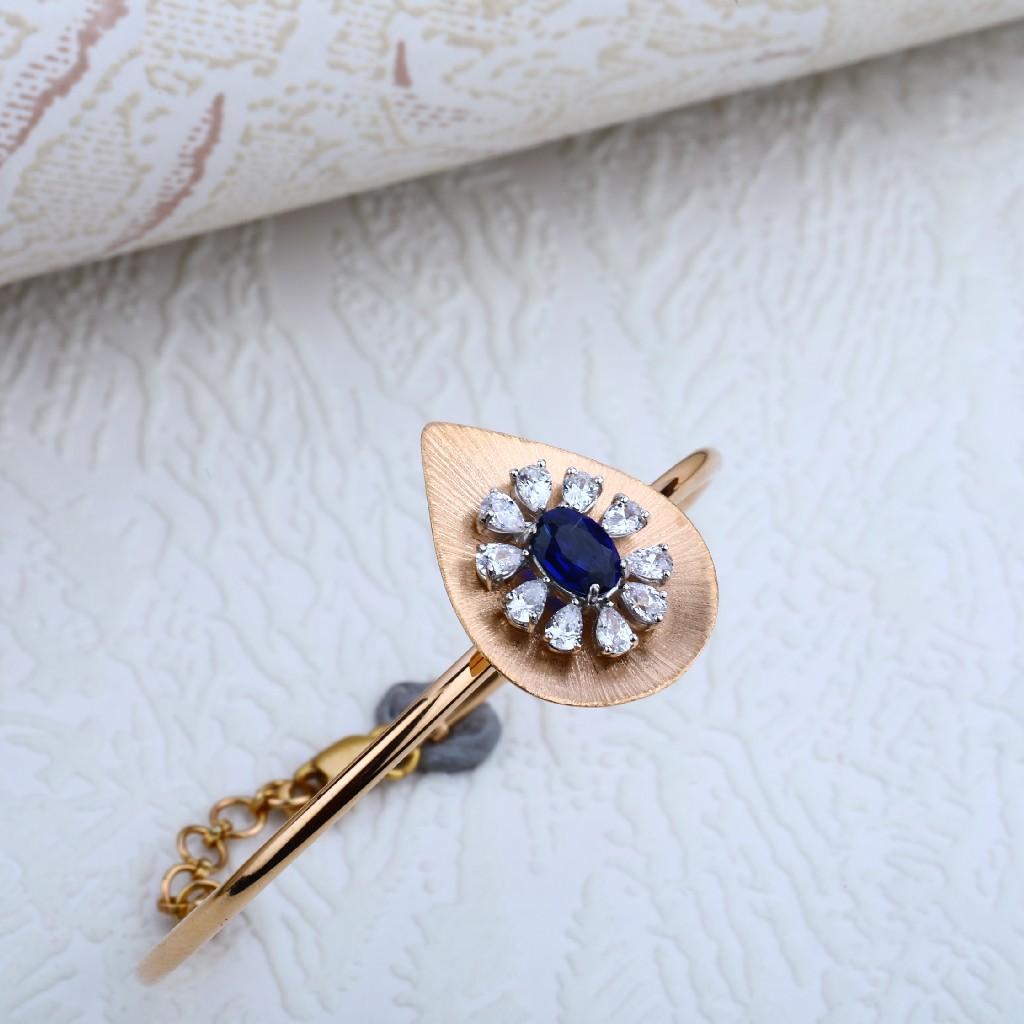 Ladies Rose Gold Cz Kada-RLKB62