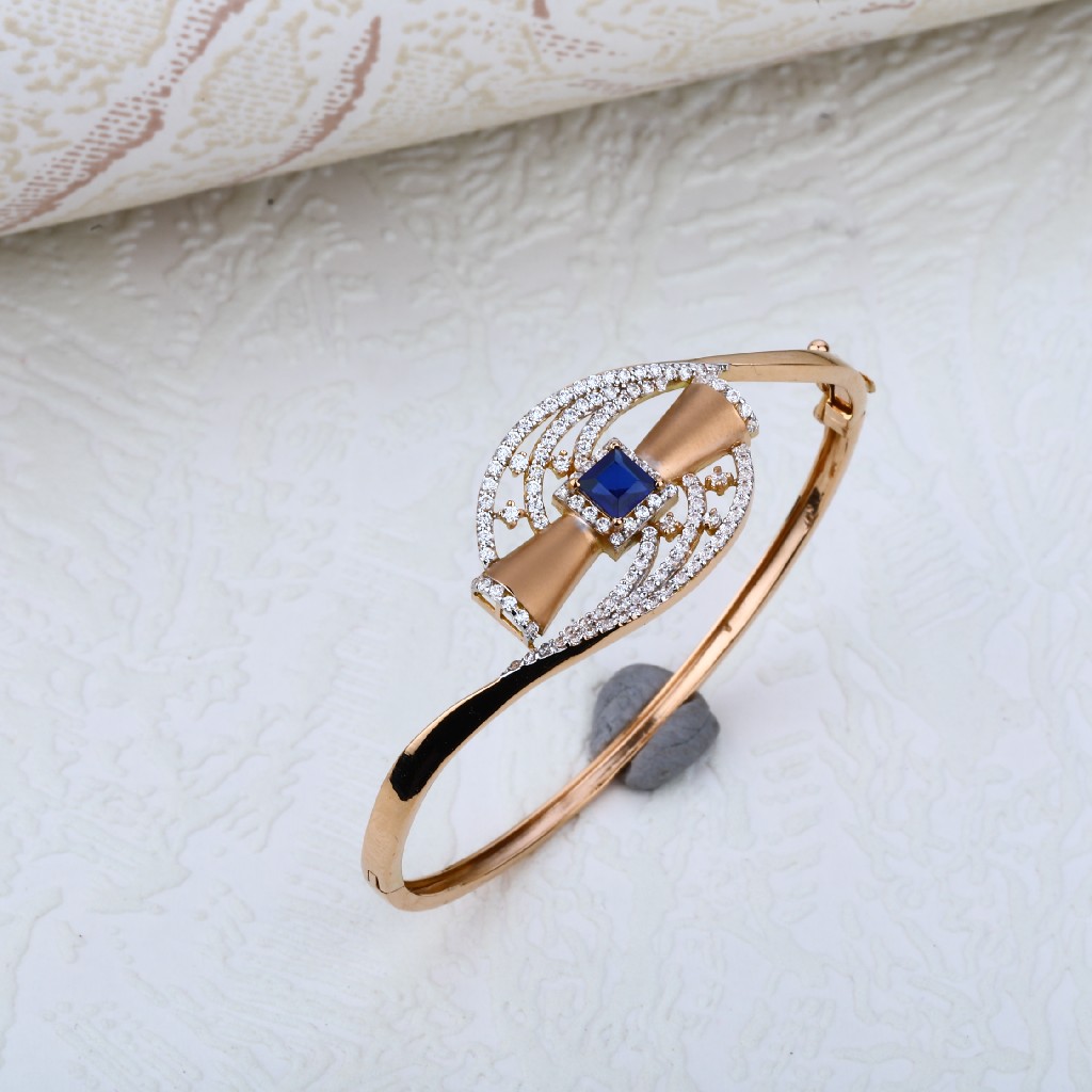 Ladies Rose Gold Cz Kada-RLKB55