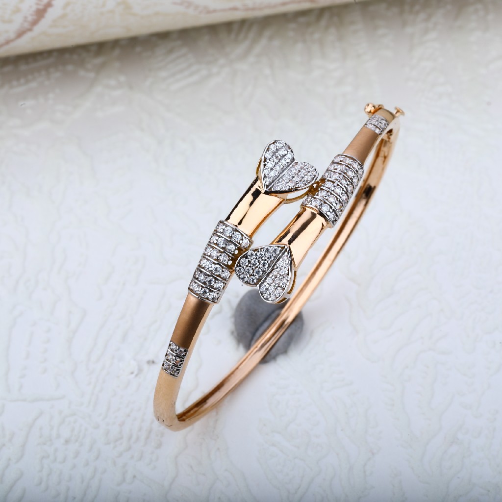 Ladies Rose Gold Diamond Kada-RLKB46