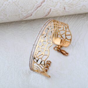 18K Rose Gold Ladies Kada Bracelet-RLKB18