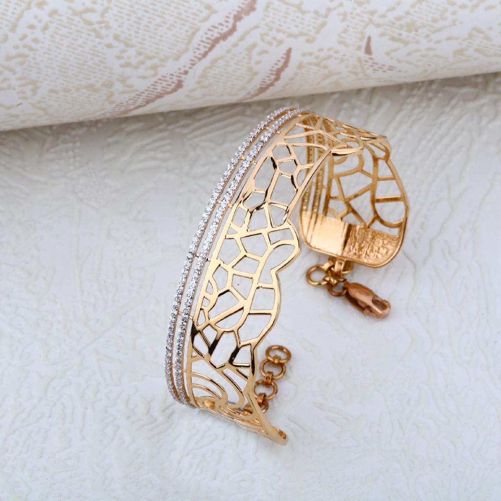 18K Rose Gold Ladies Kada Bracelet-RLKB18