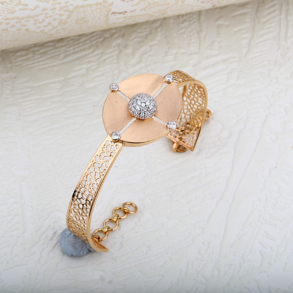 Ladies Rose Gold 18K Cz Bracelet-RLKB08