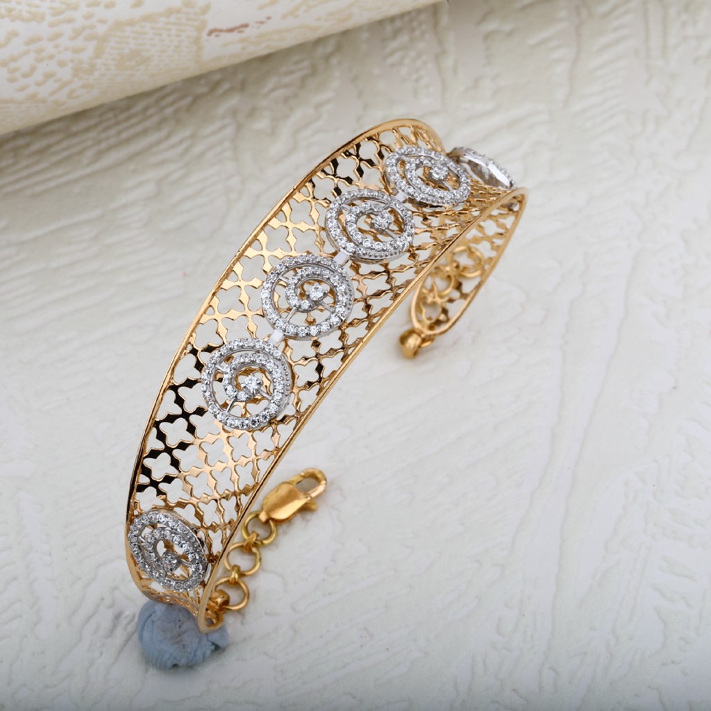 Ladies Rose Gold 18K Cz Kada-RLKB06