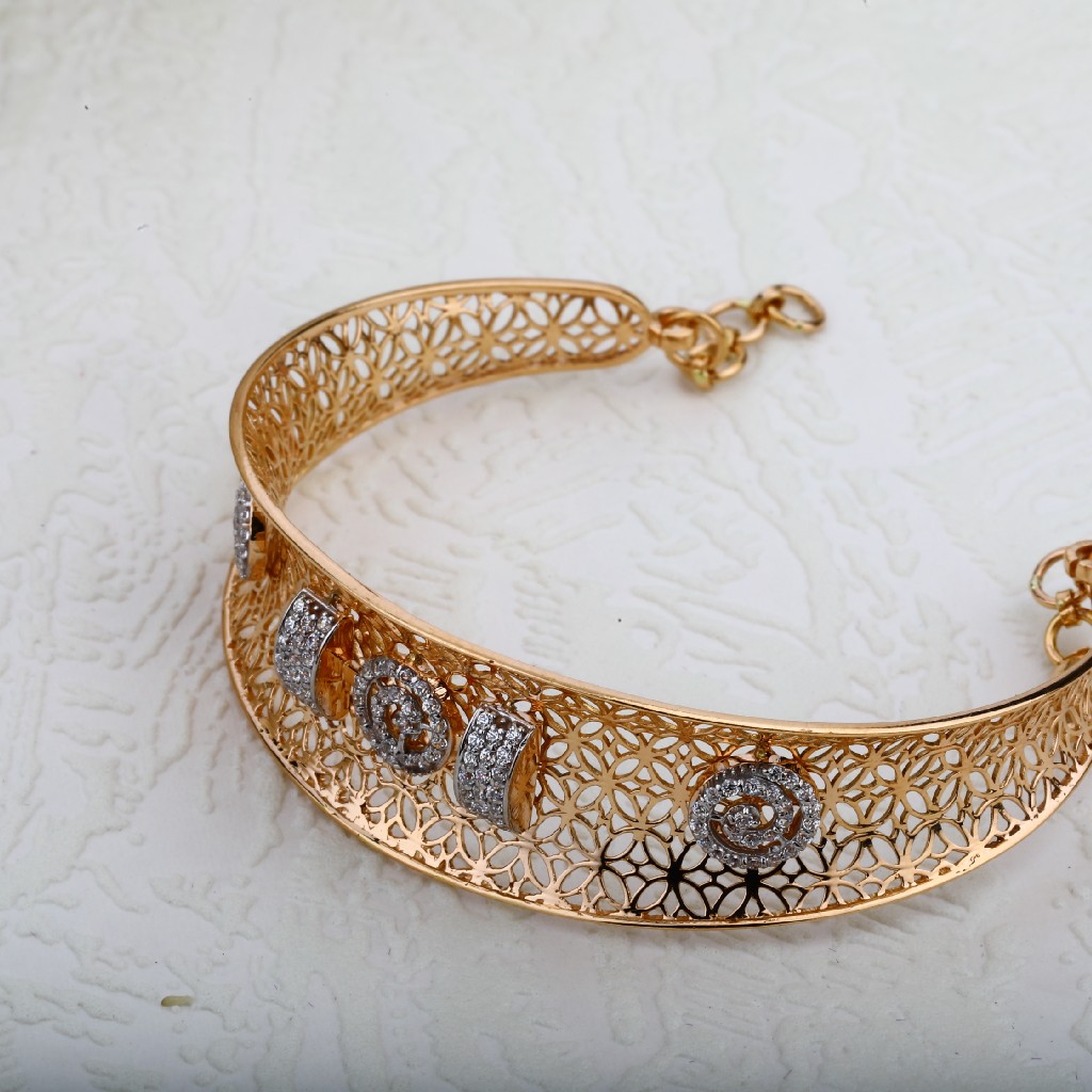 Rose Gold Ladies 18K Kada Bracelet-RLKB05 - Image 3
