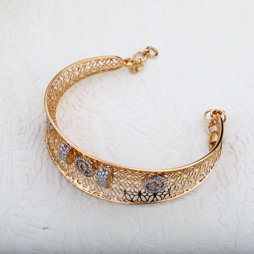 Rose Gold Ladies 18K Kada Bracelet-RLKB05 - Image 2