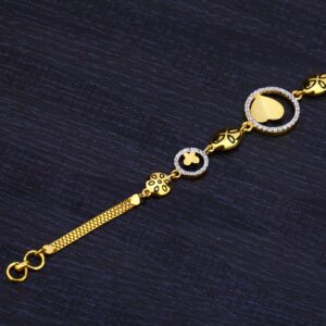 Ladies Heart Shape Gold 916 Bracelet-LB191