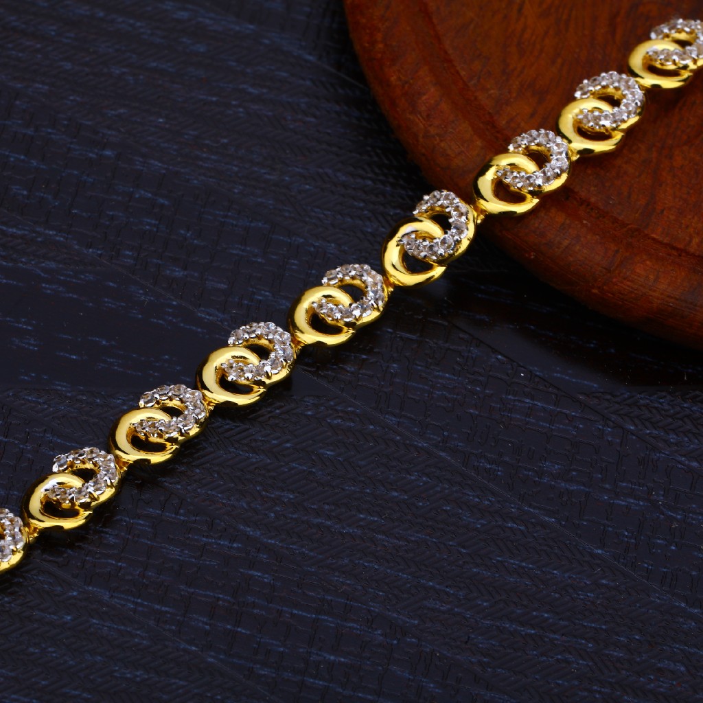 Ladies 916 Gold Cz Bracelet-LB190 - Image 2