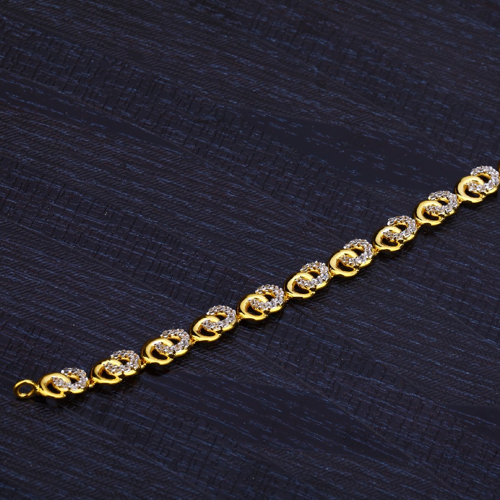Ladies 916 Gold Cz Bracelet-LB190
