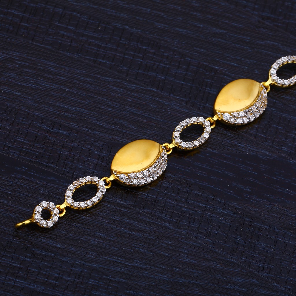 Ladies 22K Gold Diamond Bracelet-LB188 - Image 3