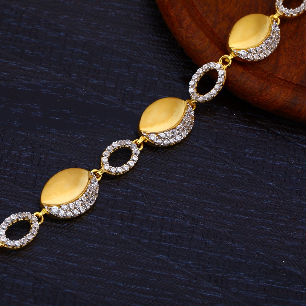 Ladies 22K Gold Diamond Bracelet-LB188 - Image 2
