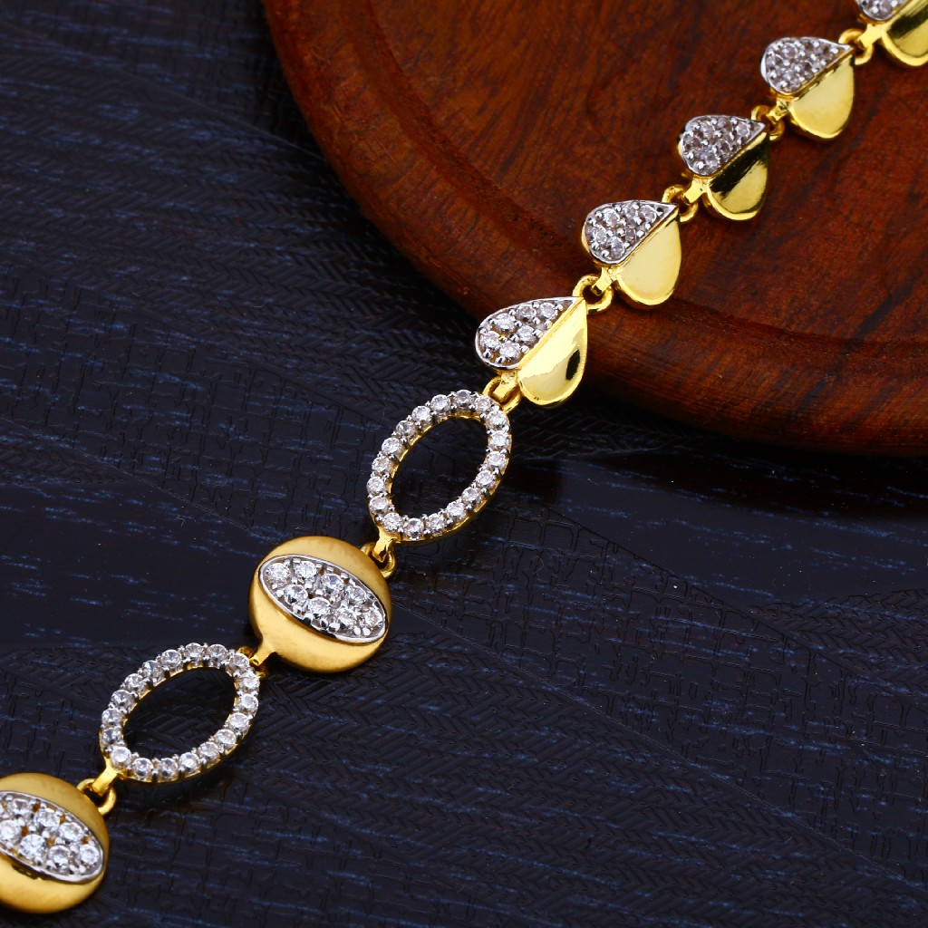 Ladies 916 Gold Fancy Diamond Bracelet-LB184 - Image 2