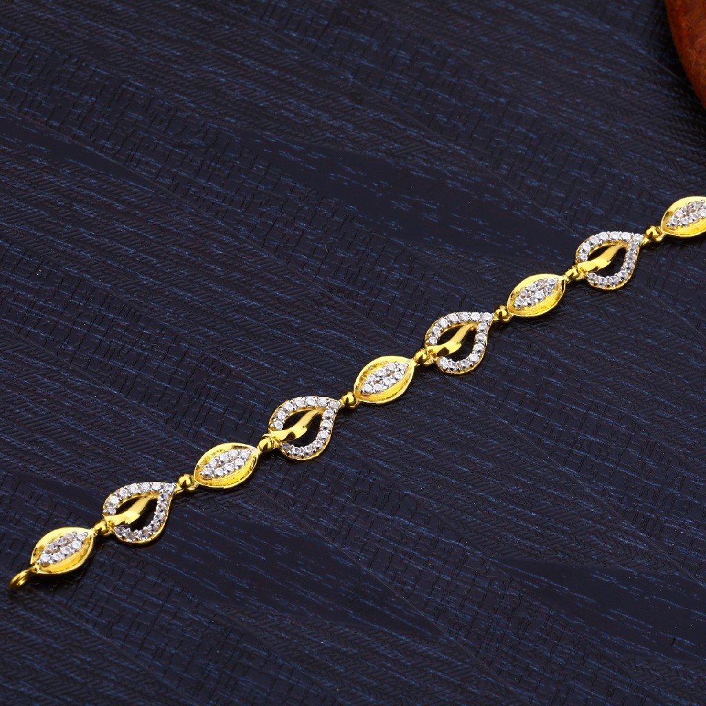 916 Gold Cz Diamond Ladies Bracelet-LB179