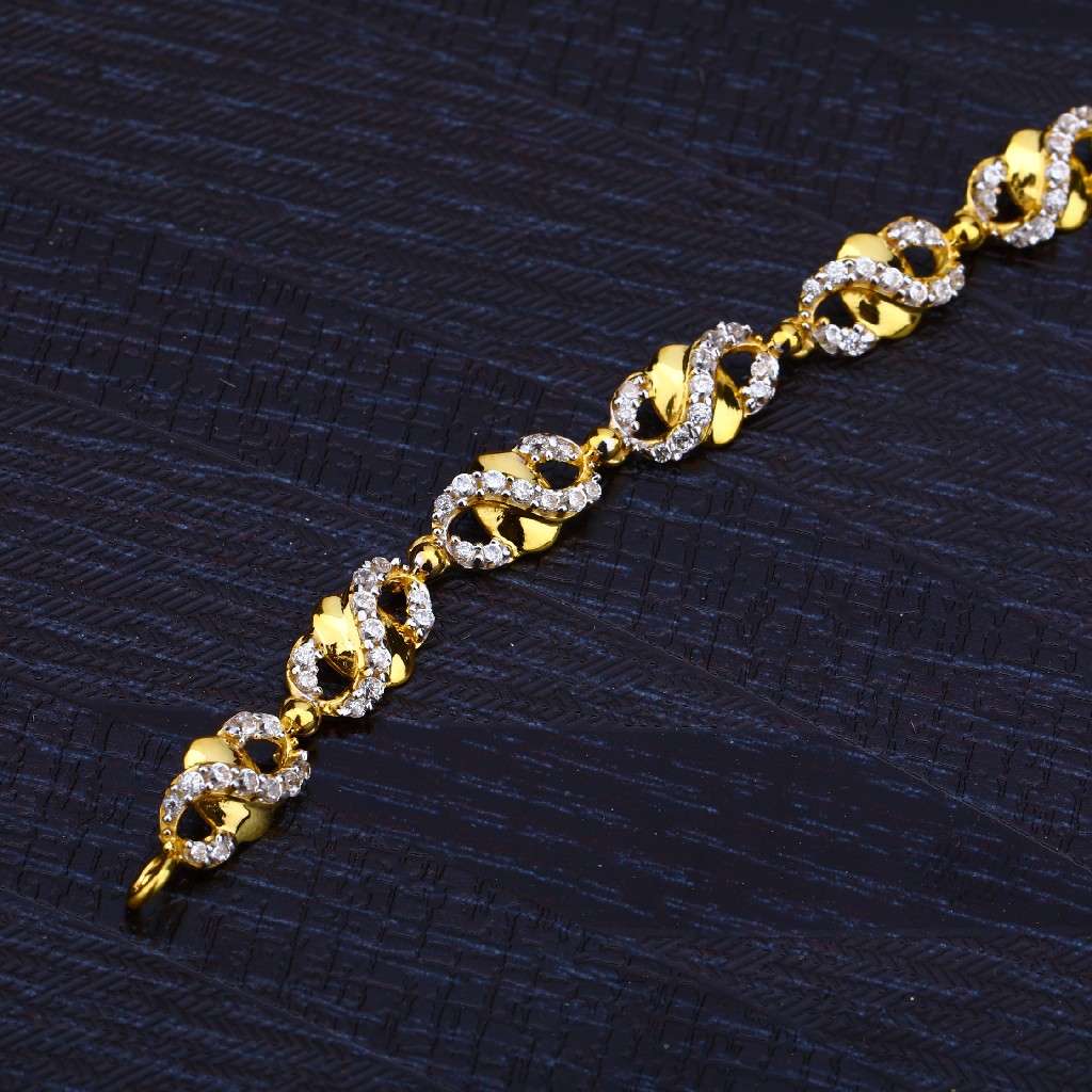 916 Gold Ladies Cz Bracelet-LB160 - Image 3