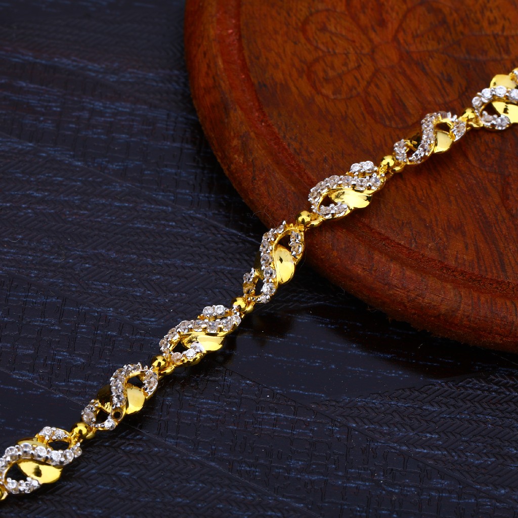 916 Gold Ladies Cz Bracelet-LB160 - Image 2