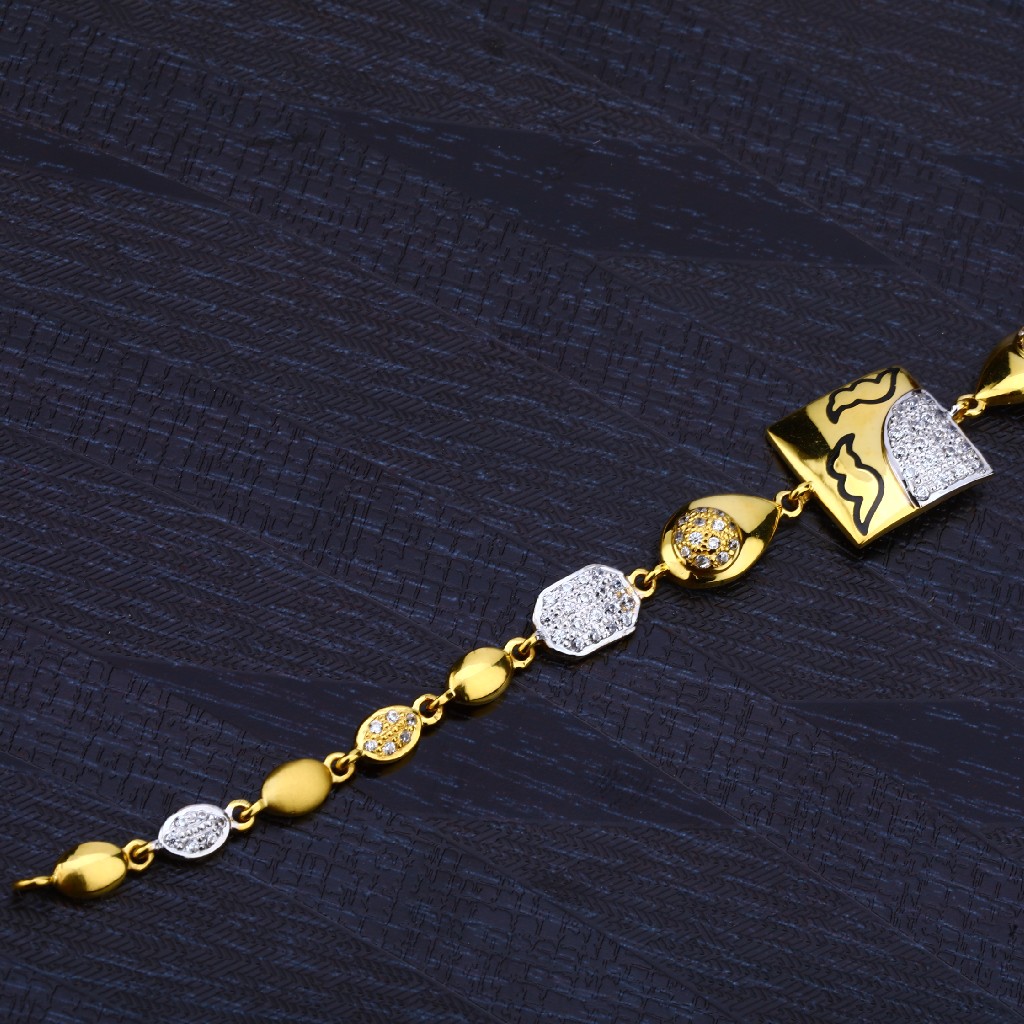 Ladies 916 Gold Cz Bracelet-LB148