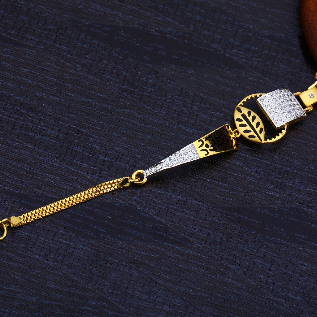 Ladies 916 Gold Fancy Cz Bracelet-LB146