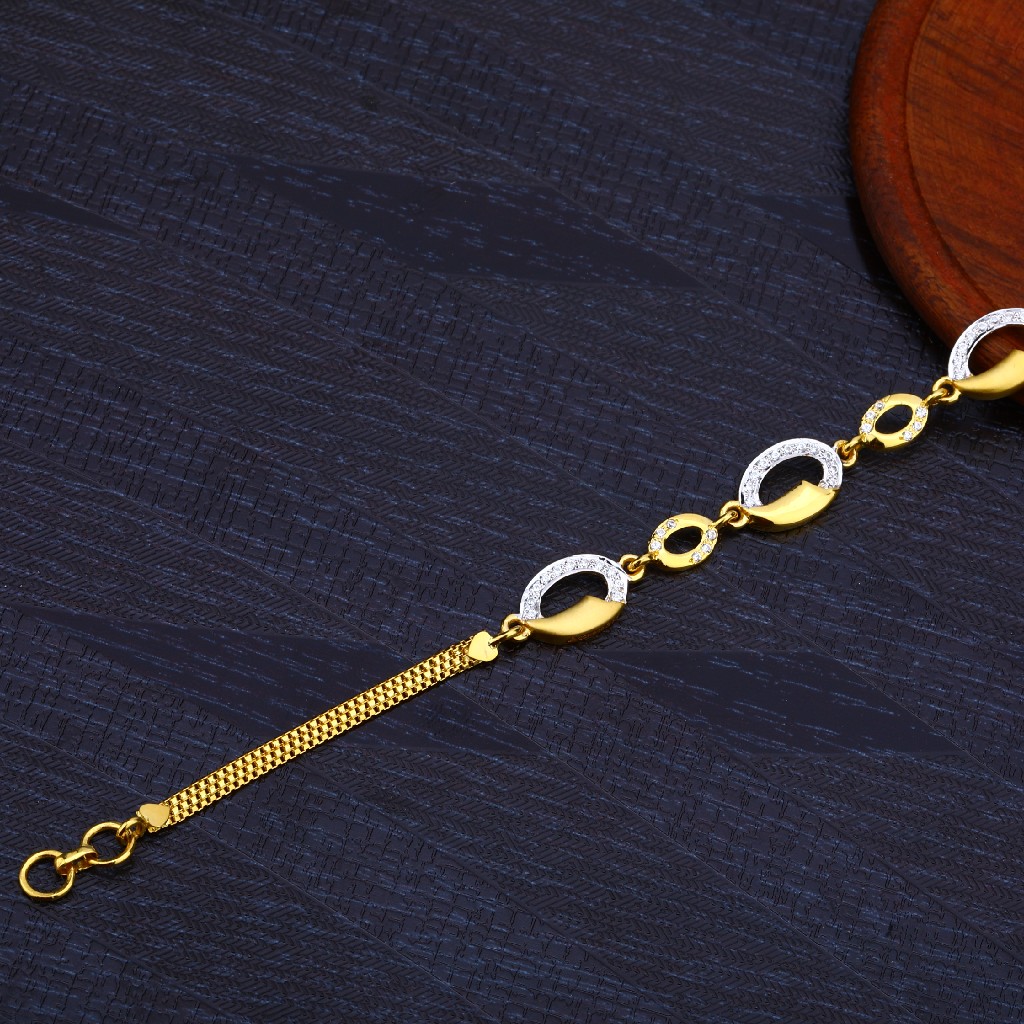Ladies 22K Gold Cz Bracelet-LB145