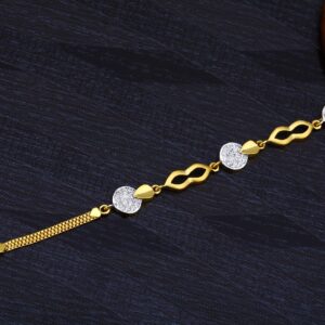 Ladies 916 Gold Cz Bracelet-LB133