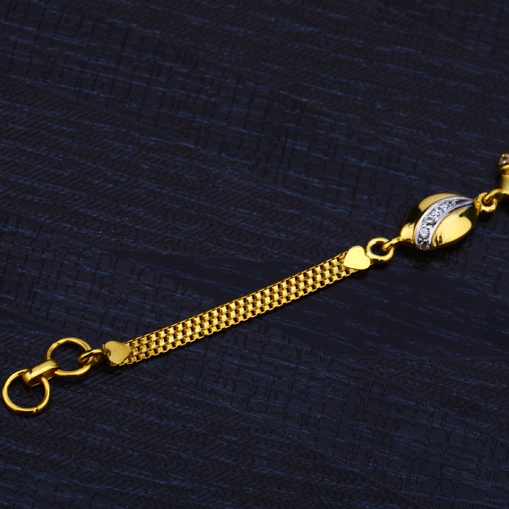 Ladies 22K Gold Fancy Cz Bracelet-LB132 - Image 2