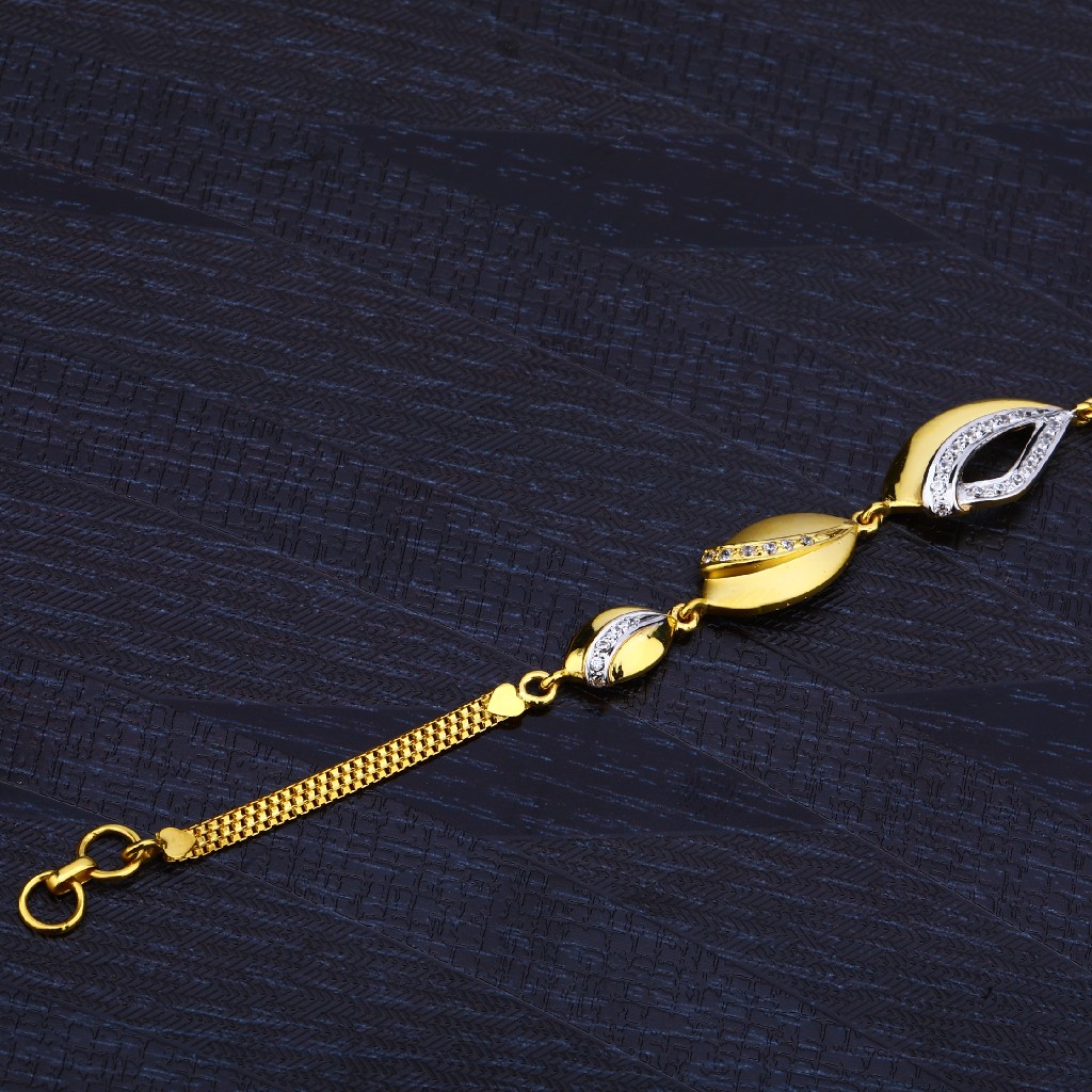 Ladies 22K Gold Fancy Cz Bracelet-LB132