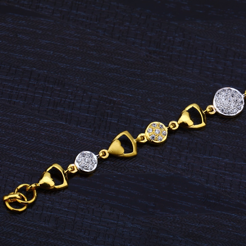 Ladies 22K Gold Cz Bracelet-LB130 - Image 3