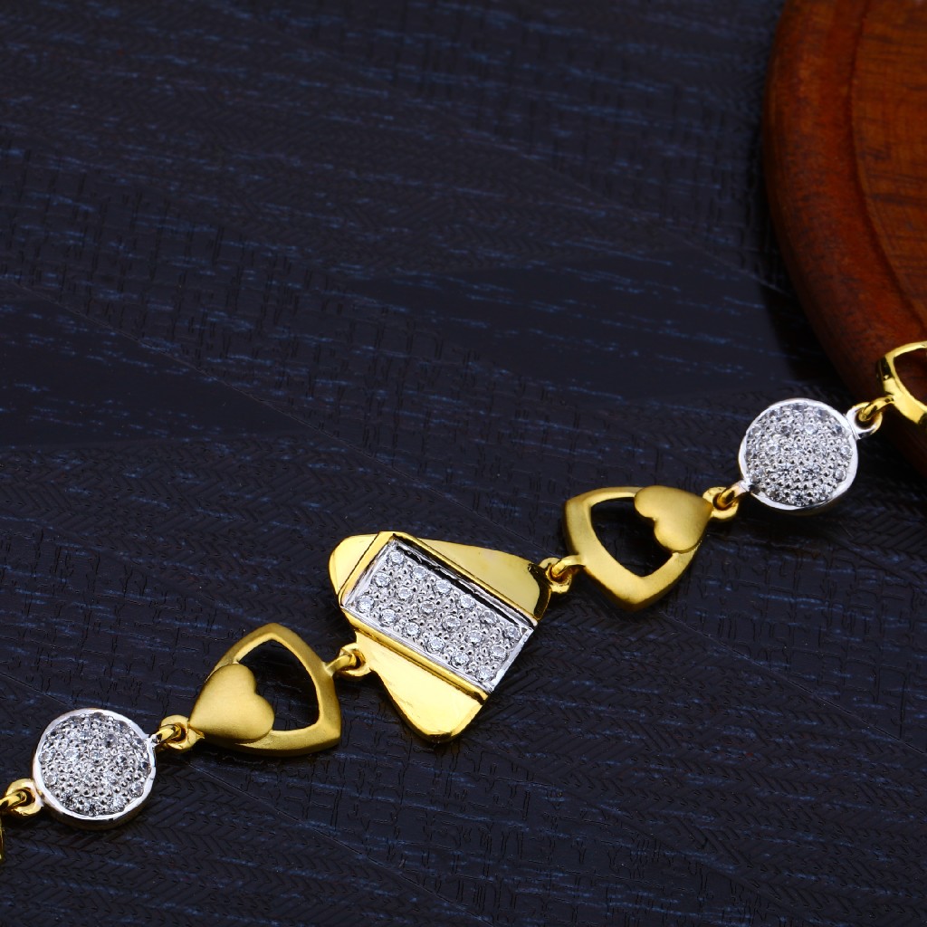 Ladies 22K Gold Cz Bracelet-LB130 - Image 2