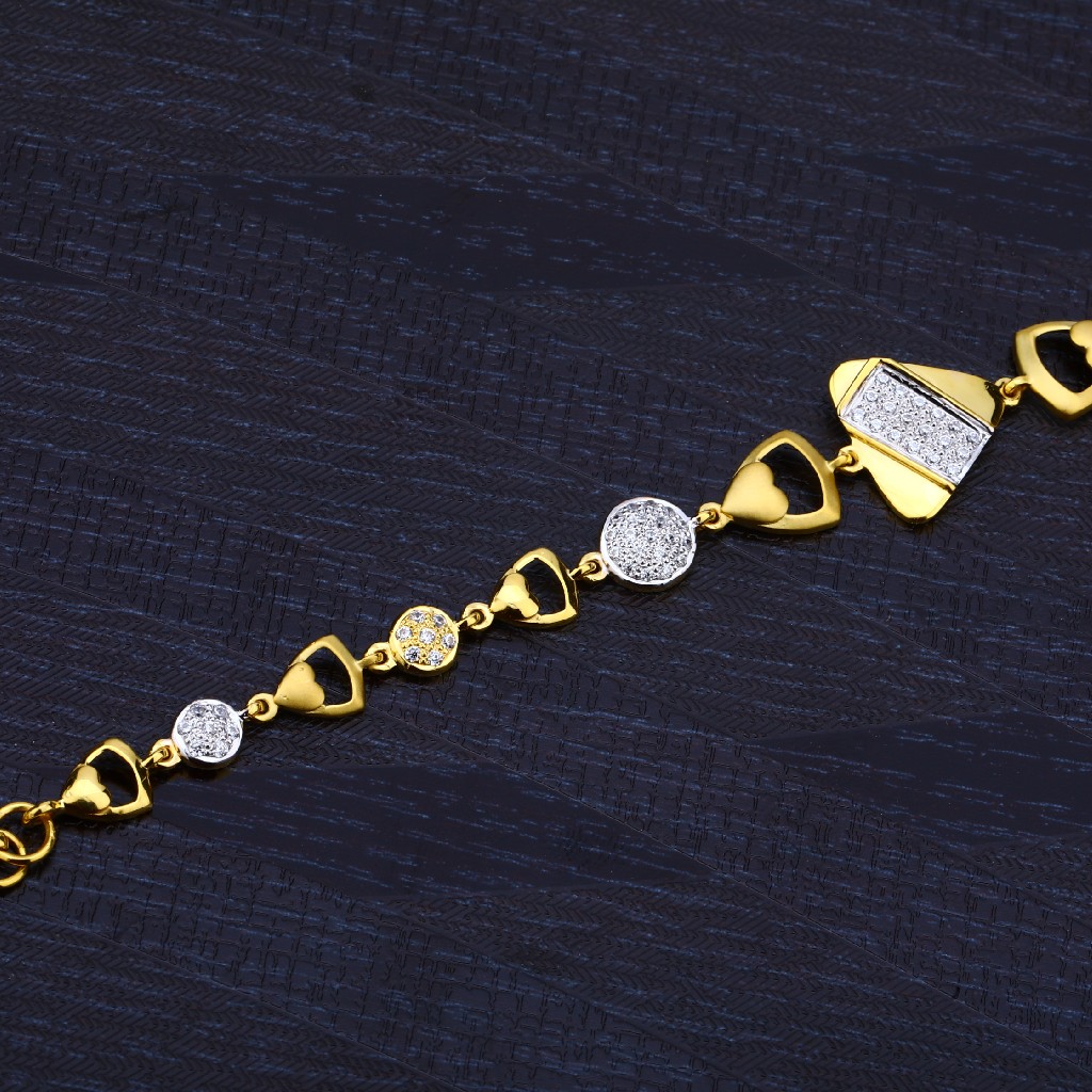 Ladies 22K Gold Cz Bracelet-LB130