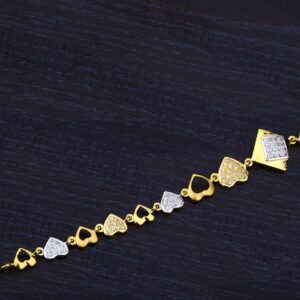 Ladies 22K Gold Cz Diamond Bracelet-LB128
