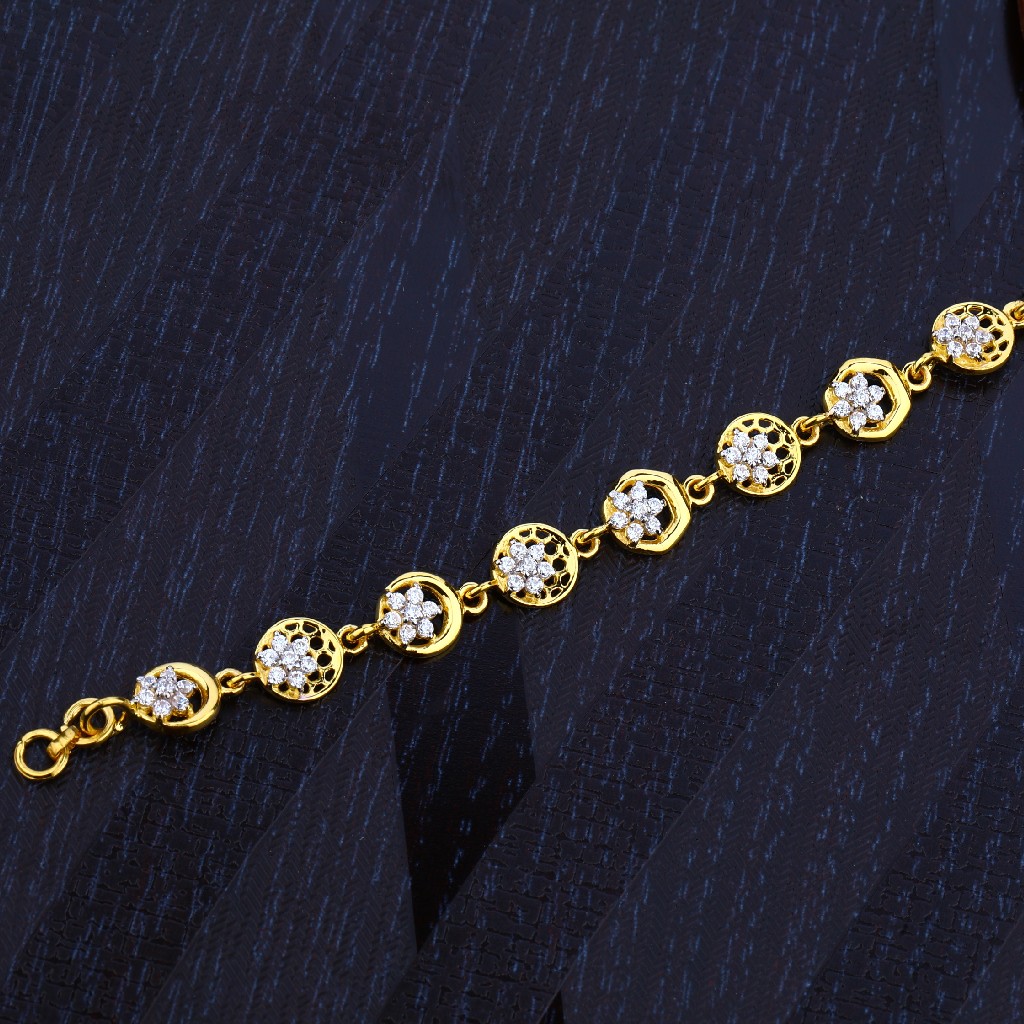 Ladies 22K Gold Diamond Bracelet-LB122