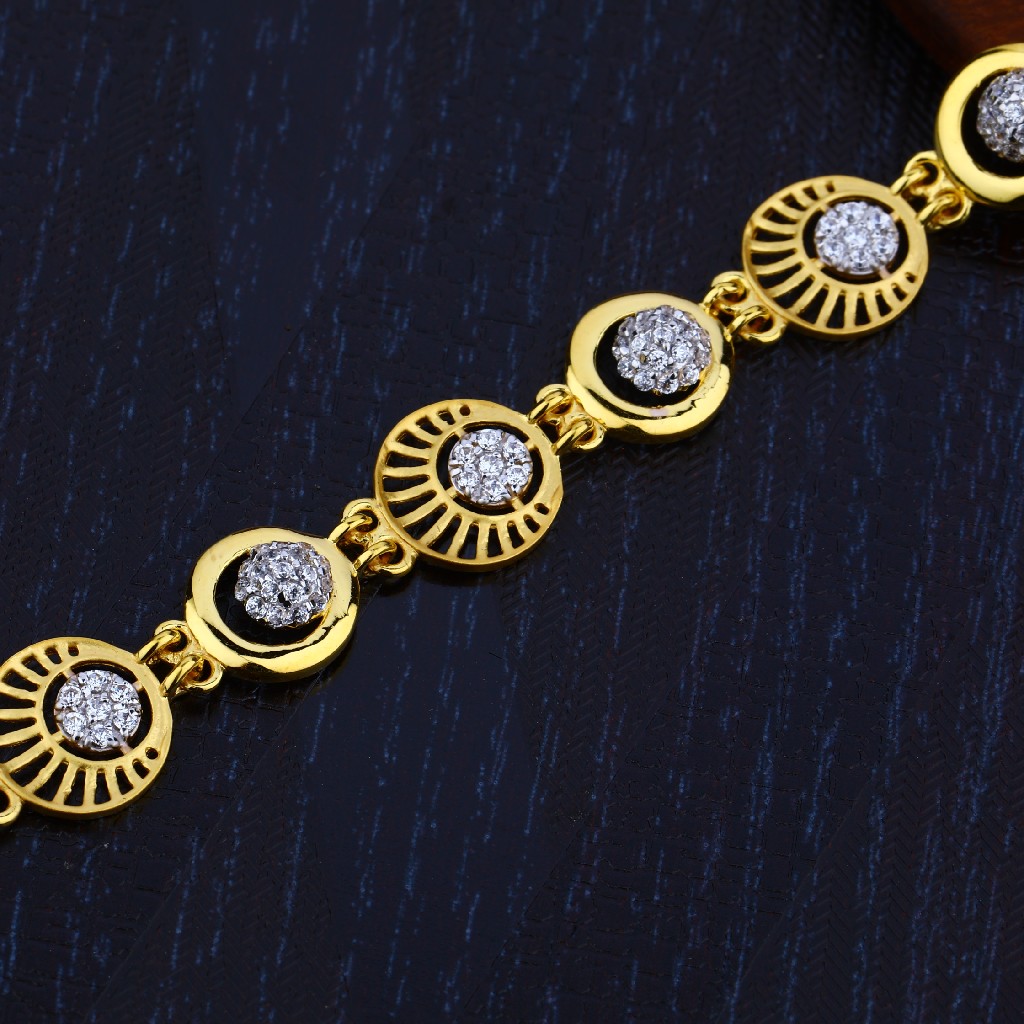 Ladies 916 Cz Gold Bracelet-LB90 - Image 3