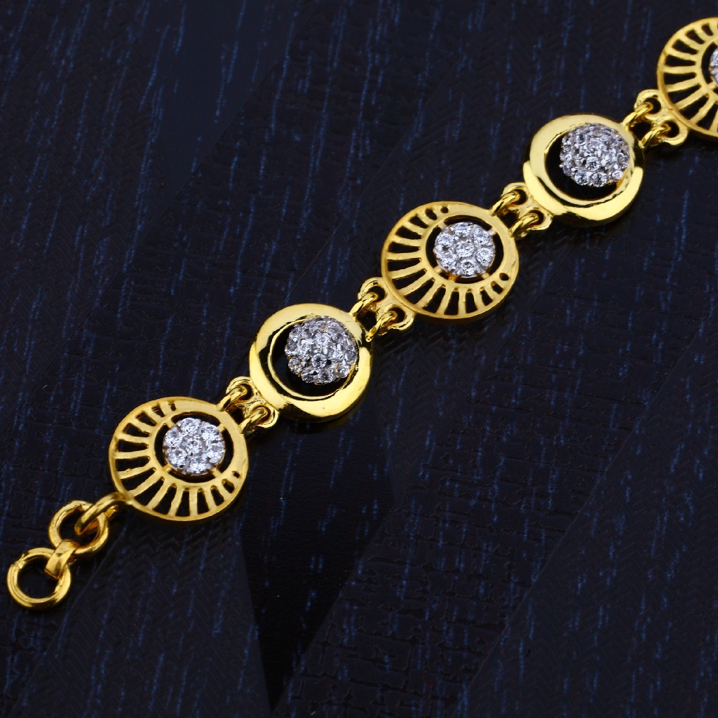 Ladies 916 Cz Gold Bracelet-LB90 - Image 2