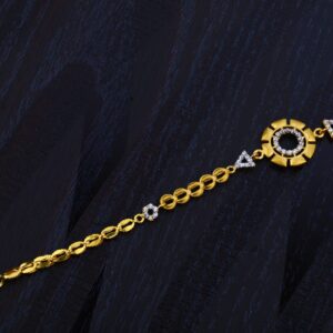 Ladies 916 Cz Gold Bracelet-LB81