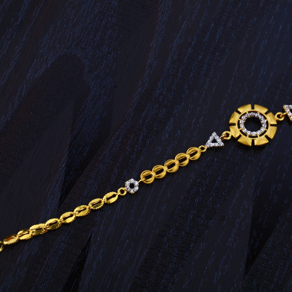 Ladies 916 Cz Gold Bracelet-LB81