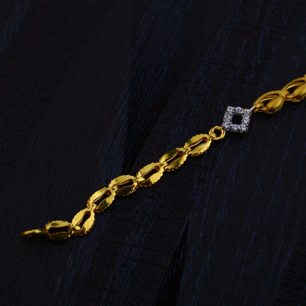 Ladies 916 Cz Diamond Gold Bracelet-LB74 - Image 3