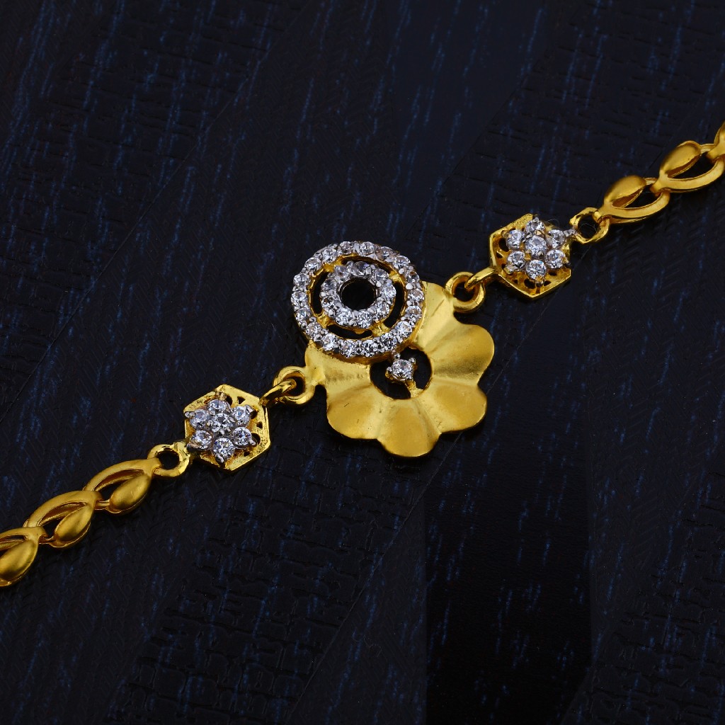 Ladies 916 Cz Diamond Gold Bracelet-LB74 - Image 2