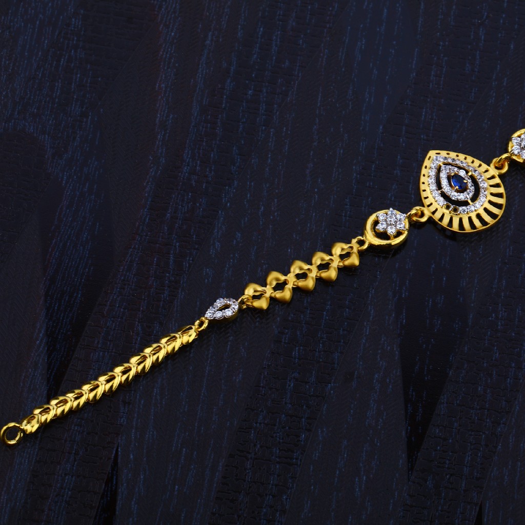 Ladies 916 Gold Cz Bracelet-LB72