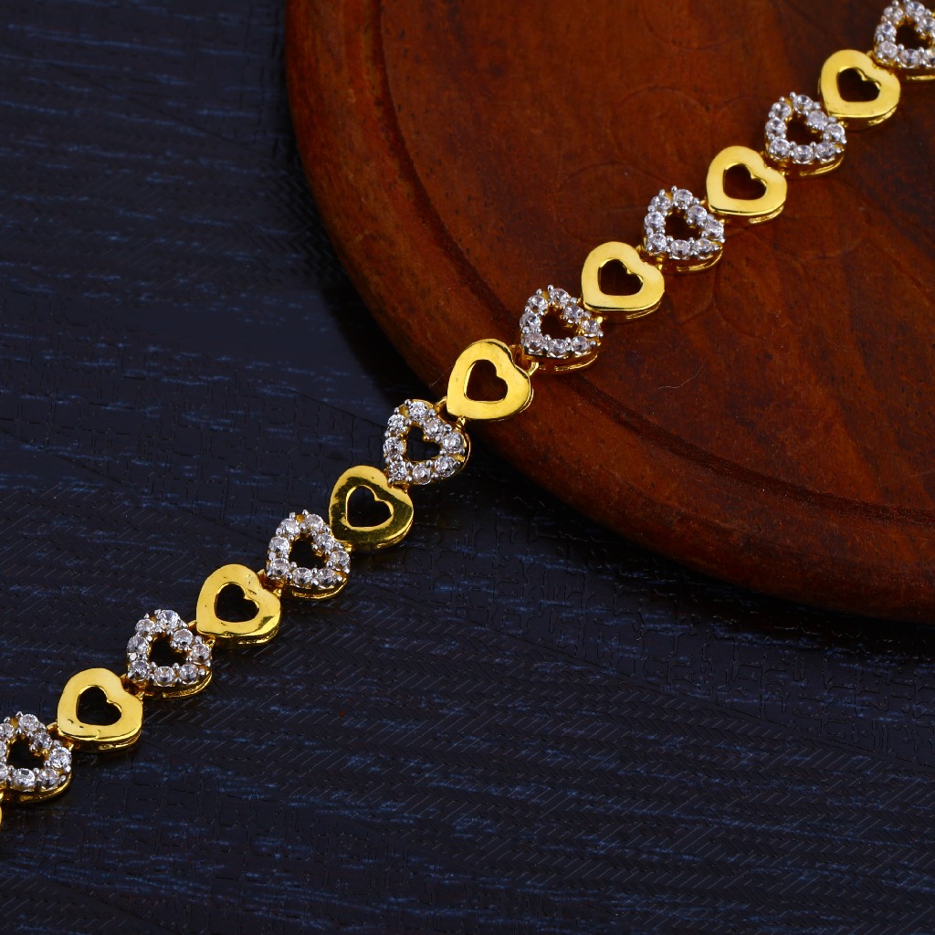 Ladies 22K Gold Cz Bracelet-LB59 - Image 2