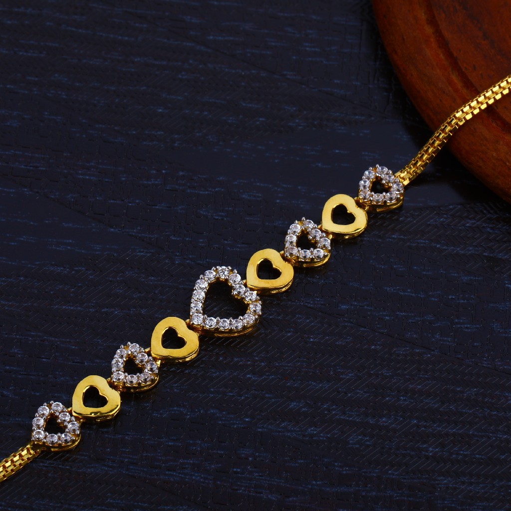 Ladies 916 Gold Cz Bracelet-LB53 - Image 2